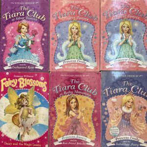 LOT Tiara Club Books 1, 2, 6, 7, 12 Vivian French Princess Fairy Blossoms Girls